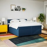vidaXL Krevet s oprugama i madracem plavi 200 x 200 cm od tkanine | shoptok.hr