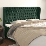 vidaXL Vzglavje z ušesi temno zeleno 183x23x118/128 cm žamet Cene