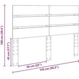  Uzglavlje s uzglavljem Siva Sonoma 140 cm Konstruirano drvo | shoptok.hr