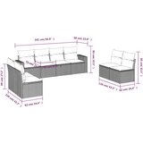  8-dijelni set vrtnih sofa od poliratana s jastucima crni Crna 66 x 62 x 69 cm | Shoptok.si