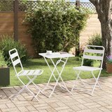 Bistro set za vrt 3 pcs Bijelo Čelik | Eponuda.com