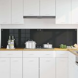 vidaXL Zaščita za kuhinjo Črna 100 x 50 x 0,8 cm kaljeno steklo | Shoptok.si