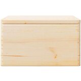 vidaXL Lesena škatla s pokrovom in ročaji 40x30x23 cm trdna borovina | Shoptok.si