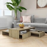 vidaXL Komplet klubskih mizic sonoma hrast 100x100x26,5 cm, iverna pl., (20715554) Cene