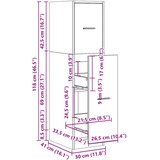 Ormarić za lijekove crni 30x41x118 cm konstruirano drvo | shoptok.hr