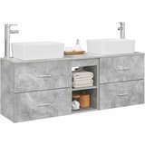  Set ormarića za kupaonicu 3 kom. Betonska siva 136 x 35 x 80 cm | shoptok.hr