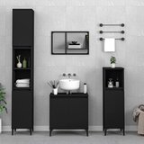 The Living Store Kopalniško pohištvo 3 kosi črne barve inženirski les - Komplet Kopalniškega Pohištva, (21658007) Cene