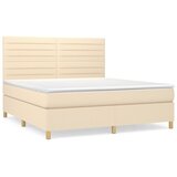  Krevet s oprugama i madracem krem 180x200 cm od tkanine | shoptok.hr