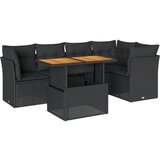 vidaXL 6-dijelni set vrtnih sofa s jastucima crni od poliratana | shoptok.hr
