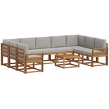  Set vanjskih sofa 10 kom. Prirodna i svijetlo siva | shoptok.hr