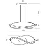  Redo 01-3616 - LED prigušiva luster na sajli IMPULS LED/38W/230V zlatna | Eponuda.com