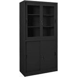 The Living Store Pisarniška omara z drsnimi vrati antracitna 90x40x180 cm jeklo - Pisarniška Omara, (21435642) Cene