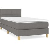  Krevet s oprugama i madracem tamnosivi 90x200 cm od tkanine | shoptok.hr