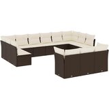  13-dijelni set vrtnih sofa s jastucima smeđi od poliratana | shoptok.hr