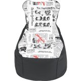 XORA vreča za sedenje, črna, bela tekstil | Shoptok.si