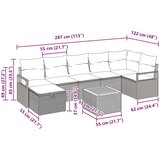  Sjedeća garnitura za vrt s jastukom 8 pcs Siva poliratan | shoptok.hr