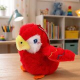  Plush Bird Parrot Mascot on a Keychain with a Pendant Red 9 cm | shoptok.hr