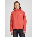 Calvin Klein Red Men's Patterned Lightweight Hooded Jacket - Mens