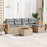 vidaXL 6-dijelni set vrtnih sofa s jastucima bež od poliratana | shoptok.hr