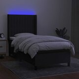  Krevet box spring s madracem LED crni 80 x 200 cm od tkanine | shoptok.hr