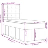 vidaXL Okvir kreveta s oprugama i madrac tamnosivi 80x200cm od tkanine | shoptok.hr
