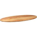 vidaXL Mizna plošča svetlo rjava 120x60x2 cm trdna hrastovina ovalna | Shoptok.si