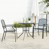  Set složivih vrtnih stolica 3 kom antracit čelik obložen prahom | shoptok.hr