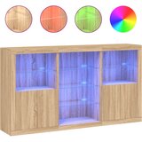Maison Chic Komoda - Predalnik z LED lučkami sonoma hrast 181,5x37x100cm, (21716623) Cene