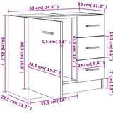 Ormarić za umivaonik boja betona 63x30x54 cm konstruirano drvo | Eponuda.ba