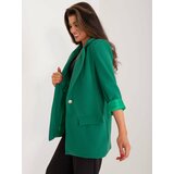Fashion Hunters Green long-sleeved blazer Cene