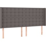  LED posteljno vzglavje sivo 163x16x118/128 cm umetno usnje, (20933581) | Shoptok.si