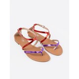 Shelvt Flat sandals with purple and red straps | shoptok.hr