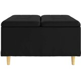  Shranjevalna tabureta Črna 80 x 80 x 45 cm Umetna koža, (5000208404) | Shoptok.si