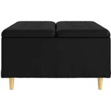  Stolica s dugmadi s jastukom Crna 80 x 80 x 45 cm Umjetna koža | shoptok.hr