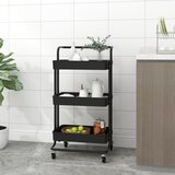  Kuhinjska kolica s 3 razine crna 42x35x85 cm željezo i ABS | Eponuda.com