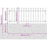  Vrh z bodicami Črna 200 x 130 cm Prašno lakirano jeklo, (5000157854) | Shoptok.si