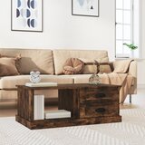 vidaXL Klubska mizica dimljeni hrast 90x50x35 cm inženirski les | Shoptok.si