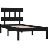  Za krevet od masivnog drva crni 100 x 200 cm | shoptok.hr