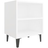  Noćni ormarići s metalnim nogama 2 kom bijeli 40 x 30 x 50 cm | Eponuda.com