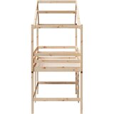  Krevet na kat s ljestvama i krovom 90x200 cm od borovine | shoptok.hr