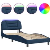  Okvir kreveta s LED-om bez madraca Hvar plava 90x200cm od tkanine | shoptok.hr