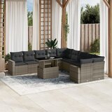 vidaXL 11-dijelni set vrtnih sofa od poliratana s jastucima sivi | shoptok.hr