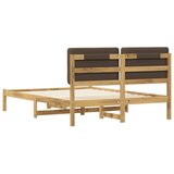  Krevetni okvir s tapiciranim uzglavljem Bijelo isprana i taupe - Bijelo isprana i taupe 140 x 190 cm | shoptok.hr