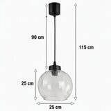 Brilagi LED luster na sajli RETRO GLASS 1xE27/60W/230V prečnik 25 cm crna/prozirna | Eponuda.com
