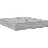 Krevet s ladicama Siva Sonoma 200 x 200 cm Konstruirano drvo | Eponuda.ba