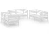 Maison Chic Seti vrtnega pohištva - Vrtna garnitura - Vrtni pohištvo set 6-delna bela trdna borovina, (21821014) | Shoptok.si