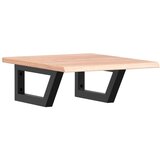 Zidna polica za umivaonik od čelika i masivne hrastovine Smeđa 40 x 50 x 2 cm | shoptok.hr