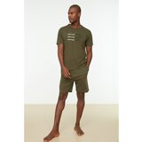 Trendyol Khaki Men's Regular Fit Printed Pajamas Set Cene