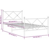  Metalni okvir kreveta uzglavlje i podnožje bijeli 107x203 cm | shoptok.hr