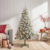  Umjetno božićno drvce s kuglicama 120 cm 150 LED lampica - 120 cm s LED-ima i srebrnim lopticama | shoptok.hr